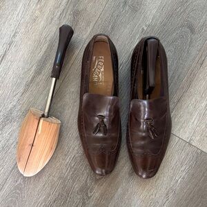 Salvatore Ferragamo Dark Brown Leather Men's Loafers